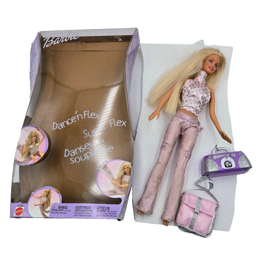 Dance ‘N Flex Blonde Barbie Doll Bendable Soft-Flex Body 2002 57405 Damaged Box